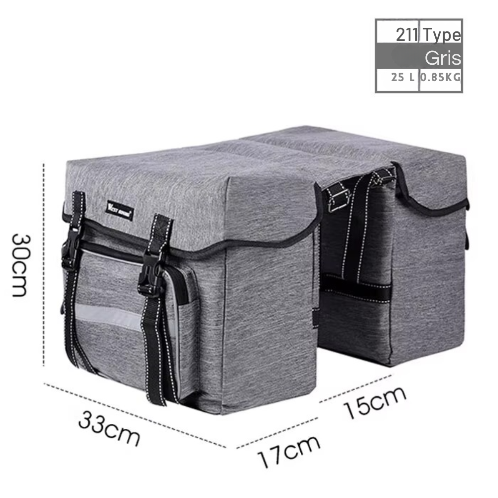 Sac de vélo arrière 25L – Grande capacité & double compartiment